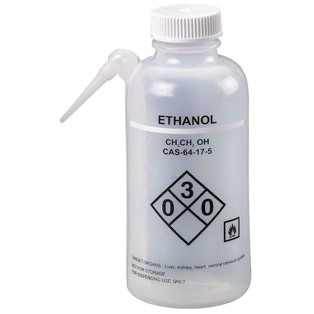 Translucent, Wash Bottle 16 oz., (Formerly Lab Safety Supply), PK4 MPN:24J881