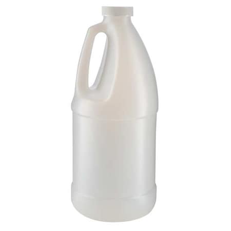 Jug, 1.89 L Capacity - mL, 64 fl oz Capacity - oz, Screw On Closure, HDPE, Blow Molded Handle MPN:3UDF9