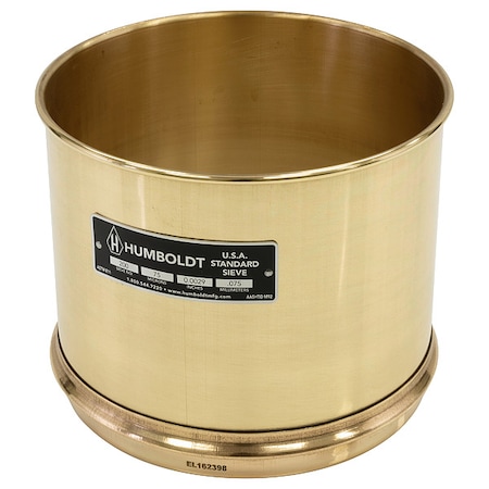 Wet Washing Sieve, 8 In, No 200, 6 In Deep MPN:5JCK8