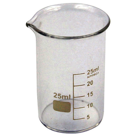 Beaker, Low Form, Glass, 25mL, PK12 MPN:5YGY8