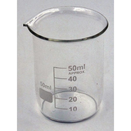 Beaker, Low Form, Glass, 50mL, PK12 MPN:5YGY9