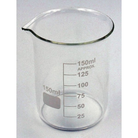 Beaker, Low Form, Glass, 150mL, PK12 MPN:5YGZ1