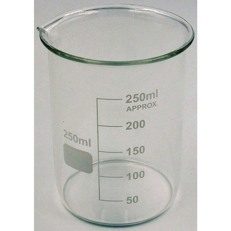 Beaker, Low Form, Glass, 250mL, PK12 MPN:5YGZ2