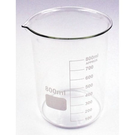 Beaker, Low Form, Glass, 800mL, PK6 MPN:5YGZ6
