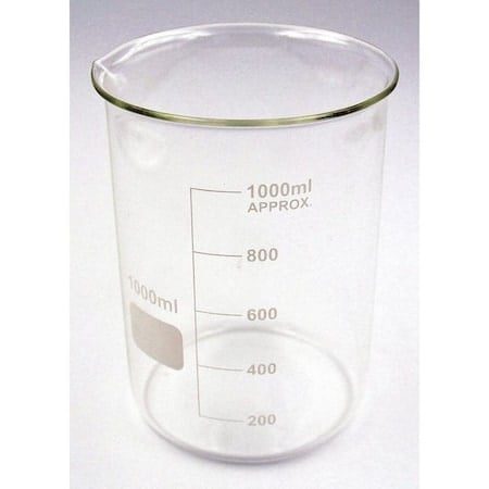 Beaker, Low Form, Glass, 1000mL, PK6 MPN:5YGZ7
