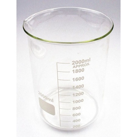 Beaker, Low Form, Glass, 2000mL, PK4 MPN:5YGZ8