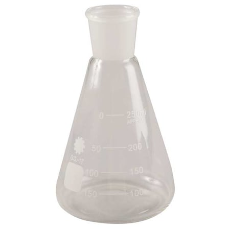 Conical Flask, Ground Mouth, 250 mL, PK12 (Formerly Lab Safety Supply) MPN:5YHR2