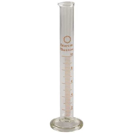 Graduated Cylinder, 10mL, Glass, Clear, PK12 MPN:5YHX8