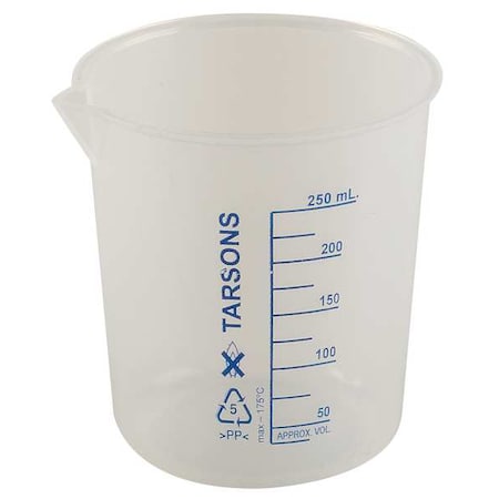 Beaker, 250mL, Polypropylene, PK6 MPN:6FAE5