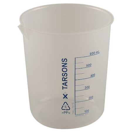 Beaker, 600mL, Polypropylene, PK4 MPN:6FAE6