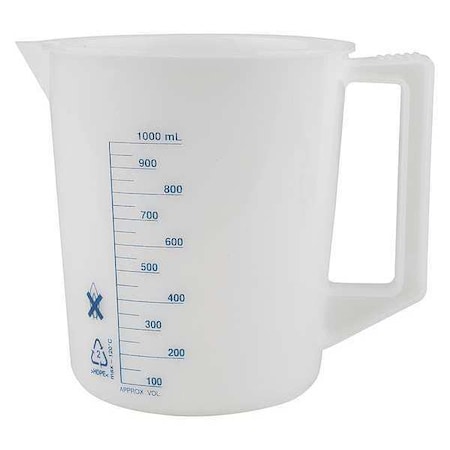 Beaker, Handle, 1000mL, 32 Oz, Polyethylene MPN:6FAF9
