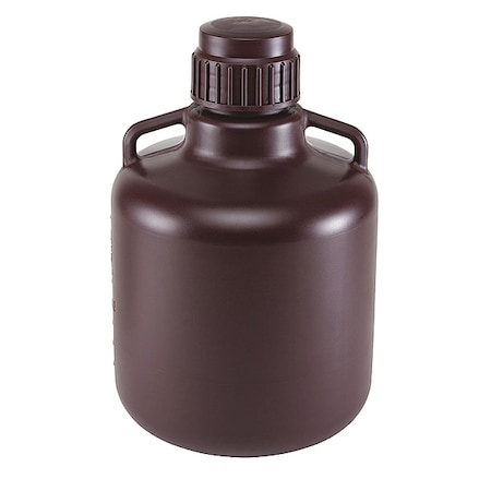 Carboy, 10 L Capacity - mL, 2.64 gal Capacity - oz, Screw On Closure, HDPE, Amber, 0.31 in H MPN:7240010AM