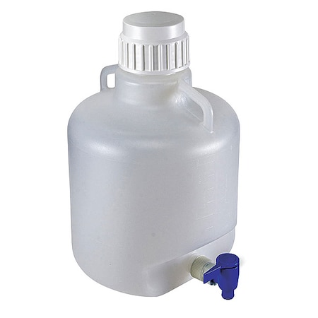 Carboy, 10 L Capacity - mL, 2.64 gal Capacity - oz, Screw On/Spigot Closure, LDPE, Clear, 0.31 in H MPN:7270010