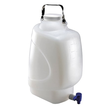 Carboy, 20 L Capacity - mL, 5.28 gal Capacity - oz, Screw On/Spigot Closure, HDPE, Clear, 0.31 in H MPN:7310020