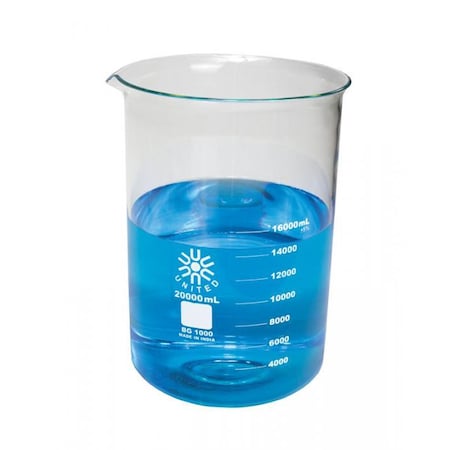 Beaker, Borosilicate Glass, Low Form, 2 L / 67.6 fl oz Capacity, A Type I MPN:BG1000-2000