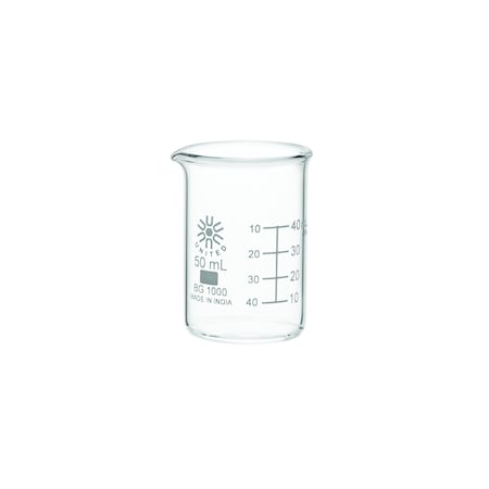 Beaker, Borosilicate Glass, Low Form, 50 mL / 1.6 fl oz Capacity, A Type I, 12 PK MPN:BG1000-50