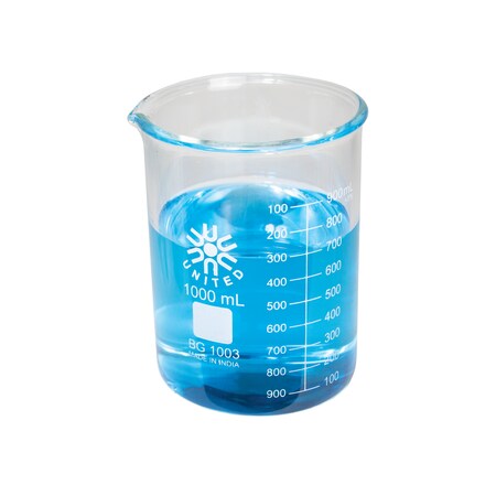 Beaker, Borosilicate Glass, Low Form, 1 L / 33.81 fl oz Capacity, A Type I MPN:BG1003-1000