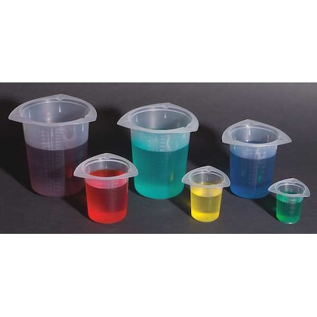 Tri-Pour Beaker, Polypropylene, Low Form, 250 mL / 8 fl oz Capacity, Not Rated 100 PK MPN:BTC0250