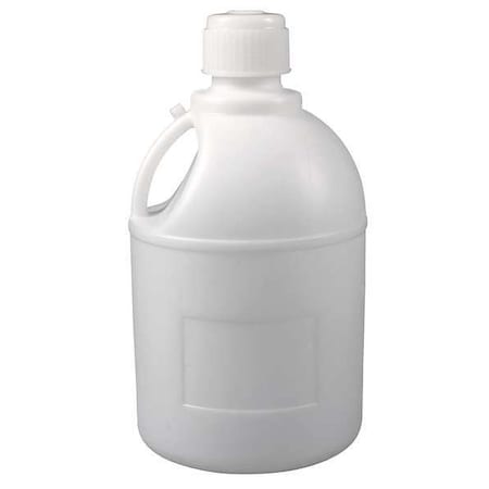 Carboy, 20 L Capacity - mL, 5 gal Capacity - oz, Screw On Closure, HDPE, Blow Molded Handle, White MPN:F10795-0000