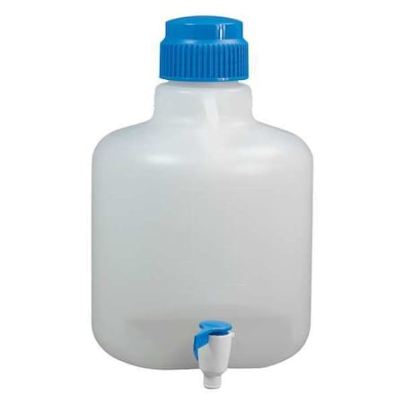 Carboy, 10 L Capacity - mL, 2.6 gal Capacity - oz, Screw On/Spigot Closure, polypropylene, White MPN:F11846-0025