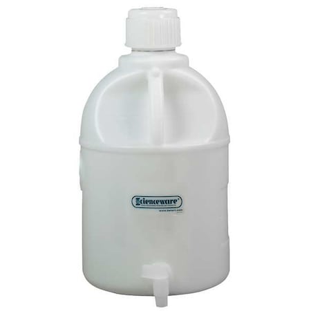 Carboy, 20 L Capacity - mL, 5 gal Capacity - oz, Screw On/Spigot Closure, Polyethylene, White MPN:F11847-0050