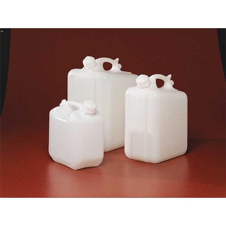 Jerrican, 5 L Capacity - mL, 1.25 gal Capacity - oz, Screw On Closure, HDPE, White, 5.5 in H MPN:H10935-0000