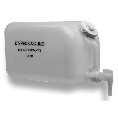 Jug, 20 L Capacity - mL, 5 gal Capacity - oz, Screw On/Spigot Closure, HDPE, White, 15 in H MPN:H11850-0000