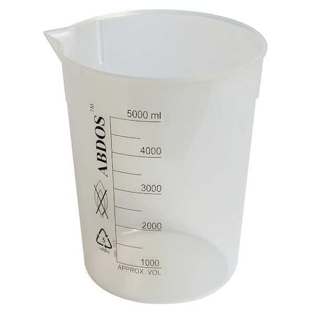 Beaker, Polypropylene, Tall Form, 10 L / 2.64 gal Capacity, Not Rated MPN:P50608