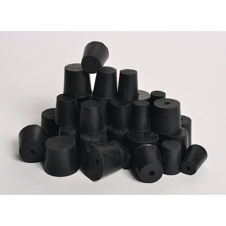 Stopper, 25 mm H, Natural Rubber, Black, PK9 MPN:RST9-H