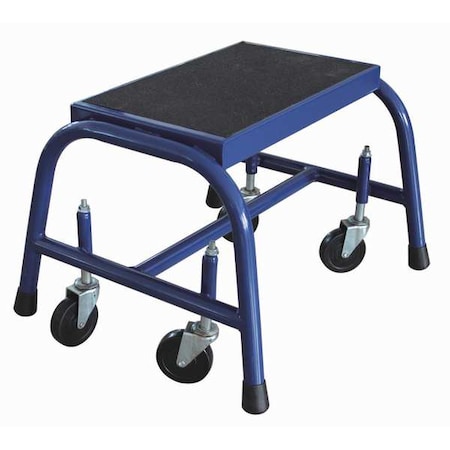Rolling Platform, 1 Steps, 300 lb Load Capacity, 13 in Overall Height, Steel, Blue MPN:12M638