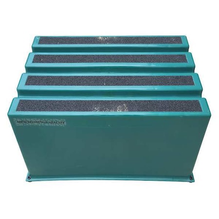 Box Step, 1 Steps, 500 lb Load Capacity, 12 in Overall Height, Plastic, Green MPN:44ZJ58