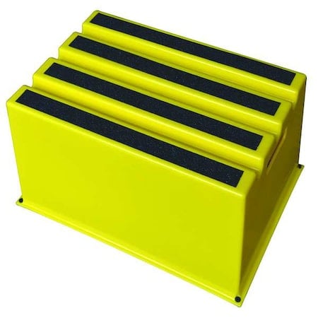 Box Step, 1 Steps, 500 lb Load Capacity, 12 in Overall Height, Plastic, Yellow MPN:44ZJ62