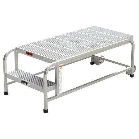 Aluminum Mobile Work Platform, 2 Steps, No Handrails, 48