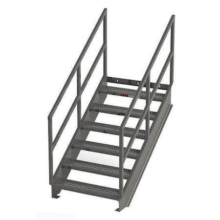Portable Stairs, 85 in Overall H, 6 Steps, Steel, 500 lb Load Capacity, Serrated Tread MPN:IS49-36