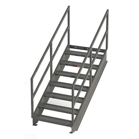Stair Unit, 92 in Overall H, 7 Steps, Carbon Steel, 1, 000 lb Load Capacity, Serrated Tread MPN:IS56-36