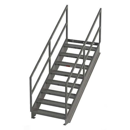 Stair Unit, 99 in Overall H, 8 Steps, Carbon Steel, 1, 000 lb Load Capacity, Serrated Tread MPN:IS63-36