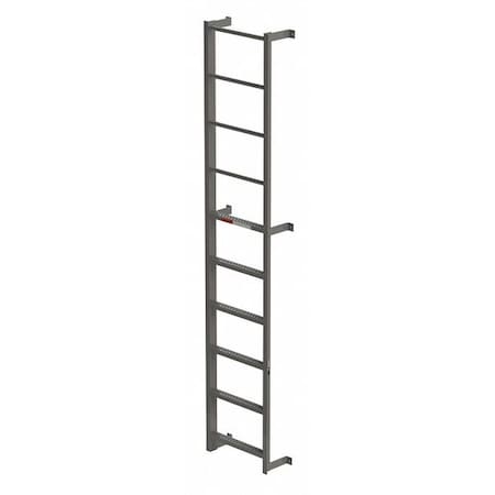 10 ft Overall H, Fixed Ladder, Steel, 6 Steps, Side Step Exit, Enamel Finish, 300 lb Load Capacity MPN:MDS06