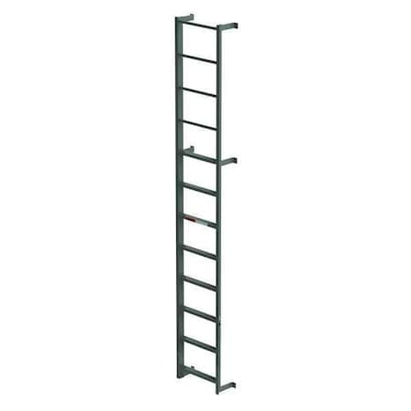 12 ft Overall H, Fixed Ladder, Steel, 8 Steps, Side Step Exit, Enamel Finish, 300 lb Load Capacity MPN:MDS08