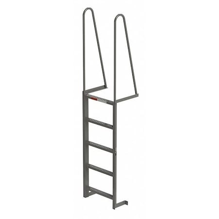 5 ft Overall H, Fixed Ladder, Steel, 5 Steps, Forward Exit, Enamel Finish, 300 lb Load Capacity MPN:MDT05