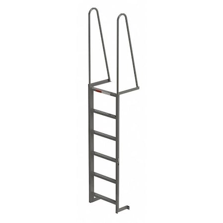 9 ft Overall H, Fixed Ladder, Steel, 6 Steps, Forward Exit, Enamel Finish, 300 lb Load Capacity MPN:MDT06