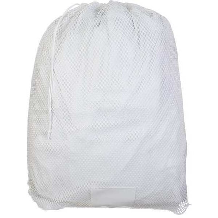 Drawstring, Medium Weight Mesh Polyester, Laundry Bag, White MPN:MP245565