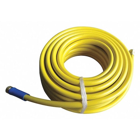 5/8 in ID x 100 ft L Water Hose, PVC Tube, Yellow, Aluminum x Aluminum Fitting MPN:491G54