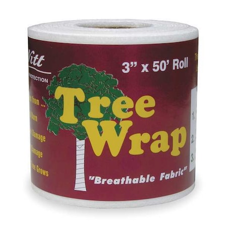 3 in x 50 ft Breathable Tree Roll Fabric, White, Polypropylene MPN:TW3W