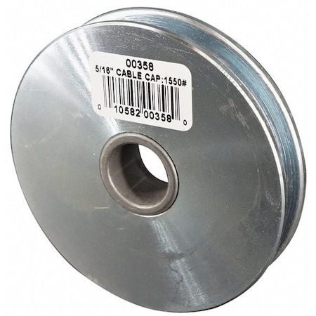 Sheave, Wire Rope, 5/16 in Max Cable Size, 1, 550 lb Max Load, Zinc Plated MPN:00358-C