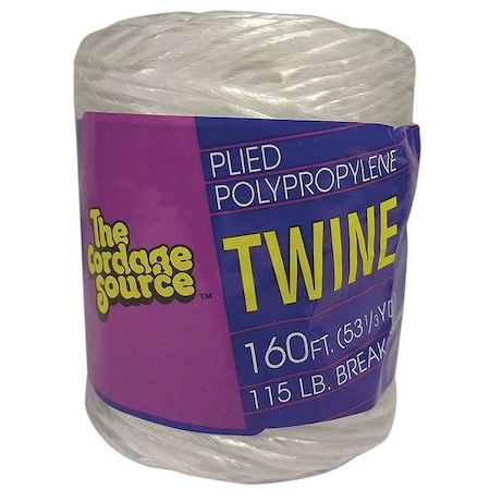 Rope, 160ft, White, 20lb., Polyprpylne MPN:1004-WA