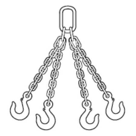 Chain Sling, 3/8 in Size, G80, 5 ft L, QOS MPN:200002844