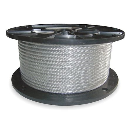 Cable, 3/16 In, L500Ft, WLL840Lb, 7x19, Steel MPN:2TAE9