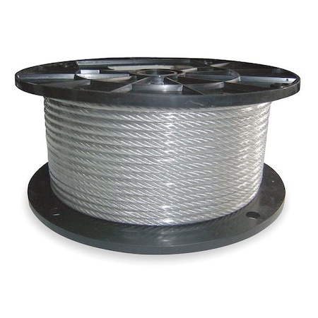 Cable, 1/4 In, L500Ft, WLL1400Lb, 7x19, Steel MPN:2TAF2