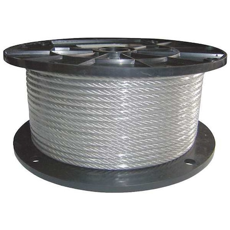 Cable, 5/16 in. dia., 250 ft., 7 x 19, Vinyl MPN:33RF66