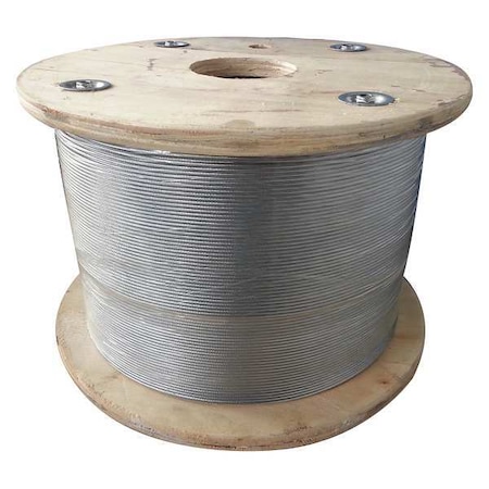 Cable, 5/32 in., 50 ft., 7 x 19, Steel MPN:33RH71